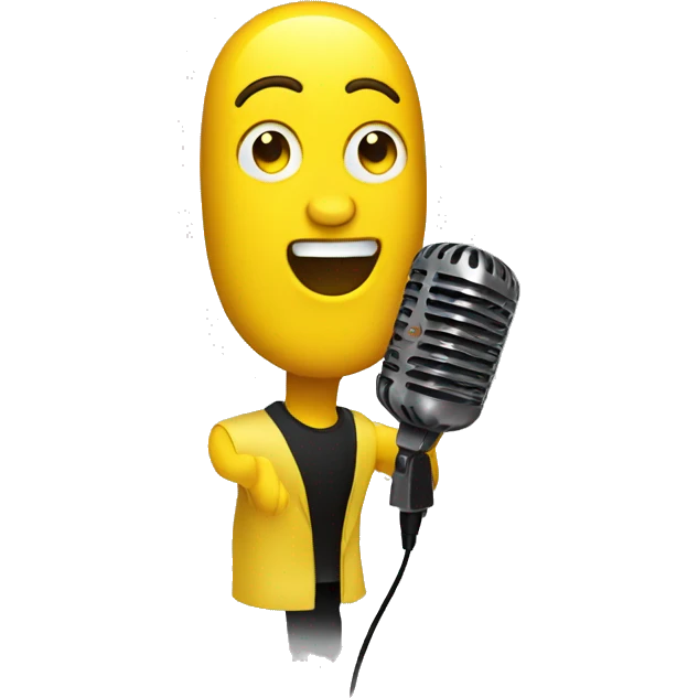 yellow singer man with microphone emoji