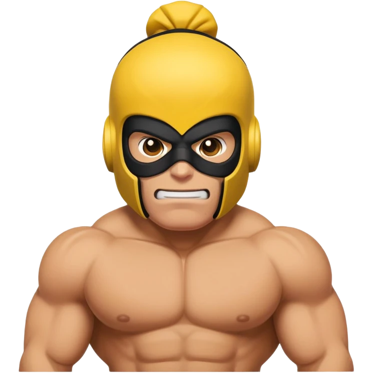 El Primo character from Brawl Stars, a muscular wrestler with a luchador mask and yellow and black outfit emoji