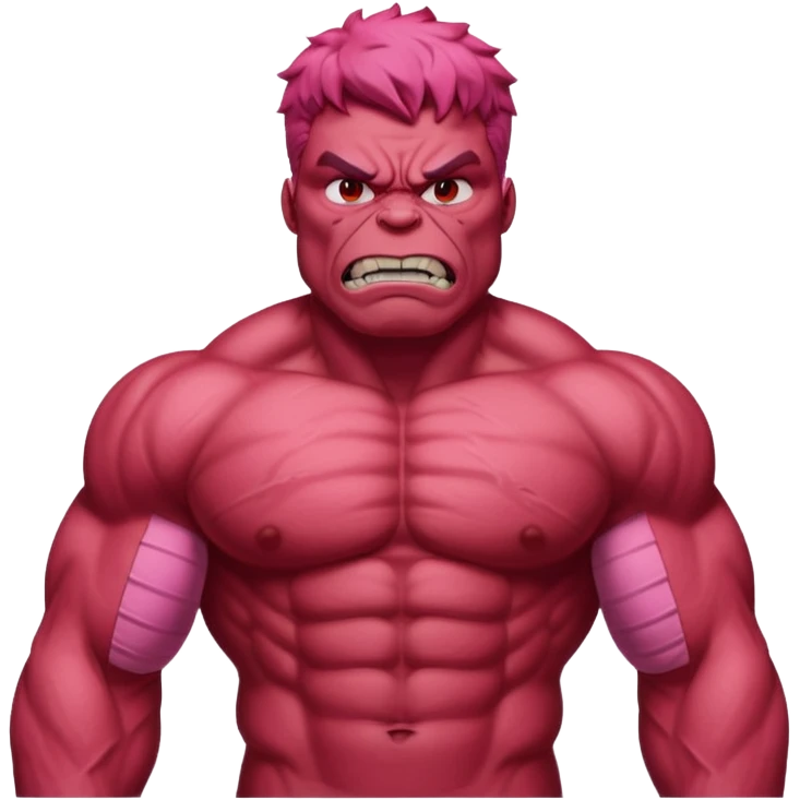 Pink red hulk emoji