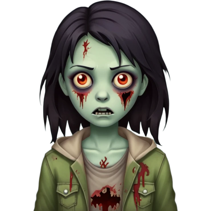 girl zombie with dark hair emoji