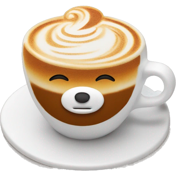 Cappuccino with turkey design in foam emoji