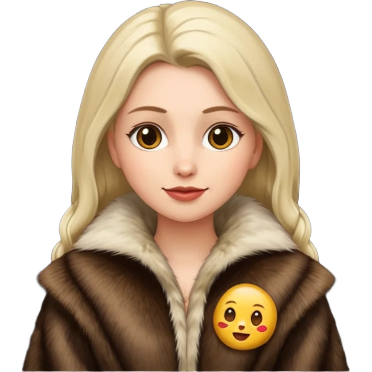 норковая Шуба женская анимированный эмодзи, средневековье emoji