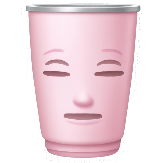 Light pink tumbler without face emoji