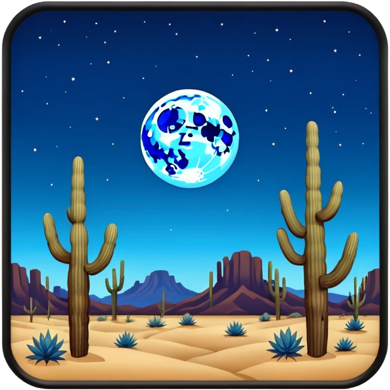 Blue Moon over an Arizona desert emoji
