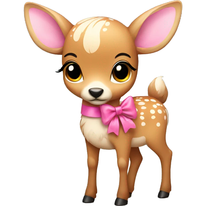 fawn with pink bow emoji