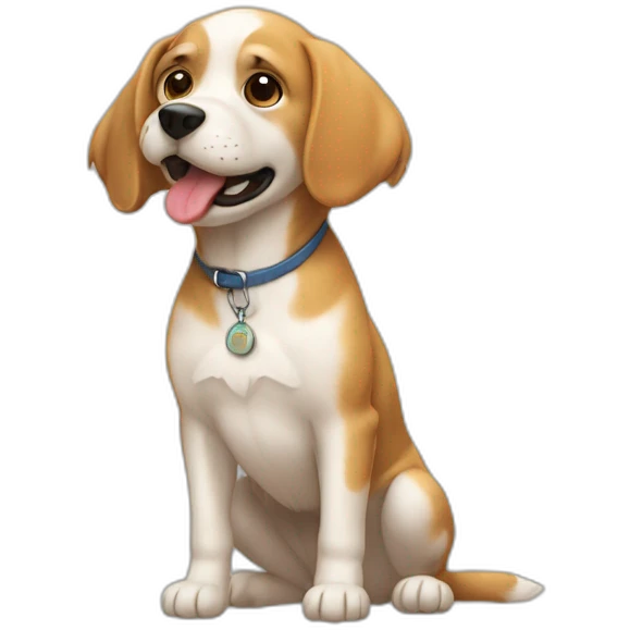 Chien sur un chat emoji