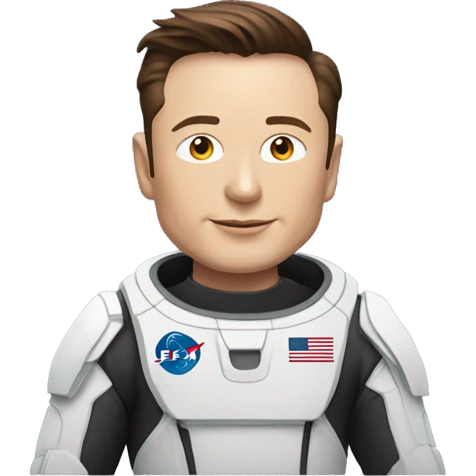 Elon musk with spaceX suit emoji