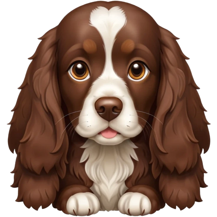 Chocolate brown working cocker spaniel emoji