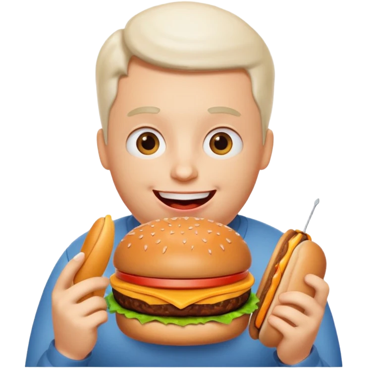Me happy eating burger from Mr.Egg emoji
