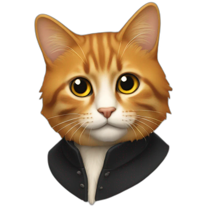 Chat roux sur chat noir emoji