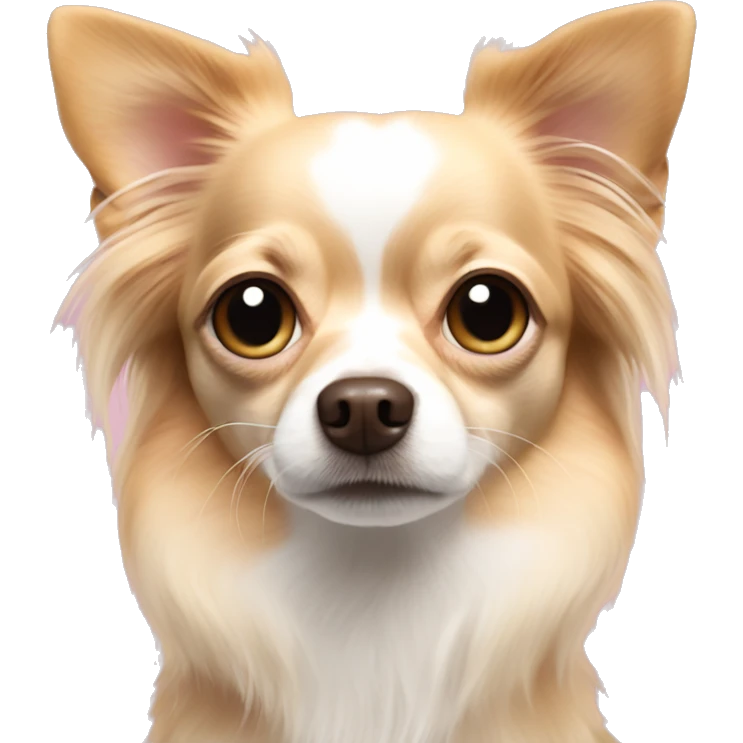 long-hair-chihuahua pink nose light eyes emoji