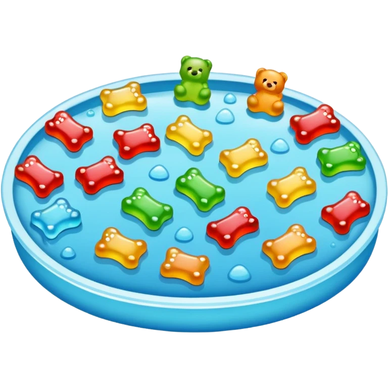 Puddle with tiny gummy bears in it  emoji