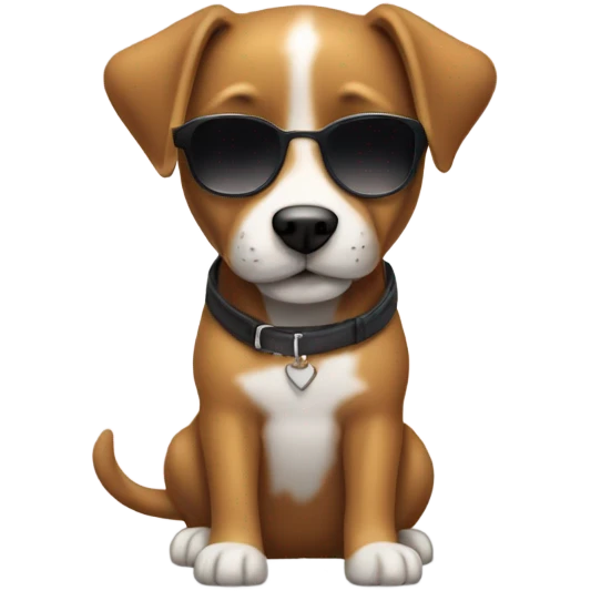 boys with dog and shades emoji