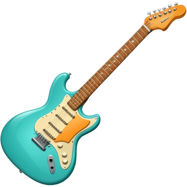 Electric guitar 1950s retro turquoise emoji