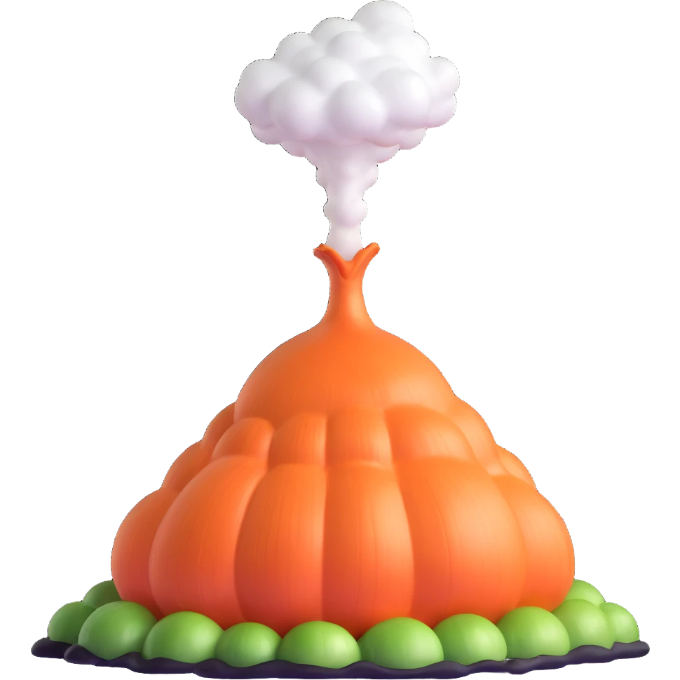 onion volcano with steam coming out emoji