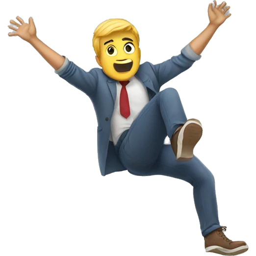 Guy falling without parahute emoji