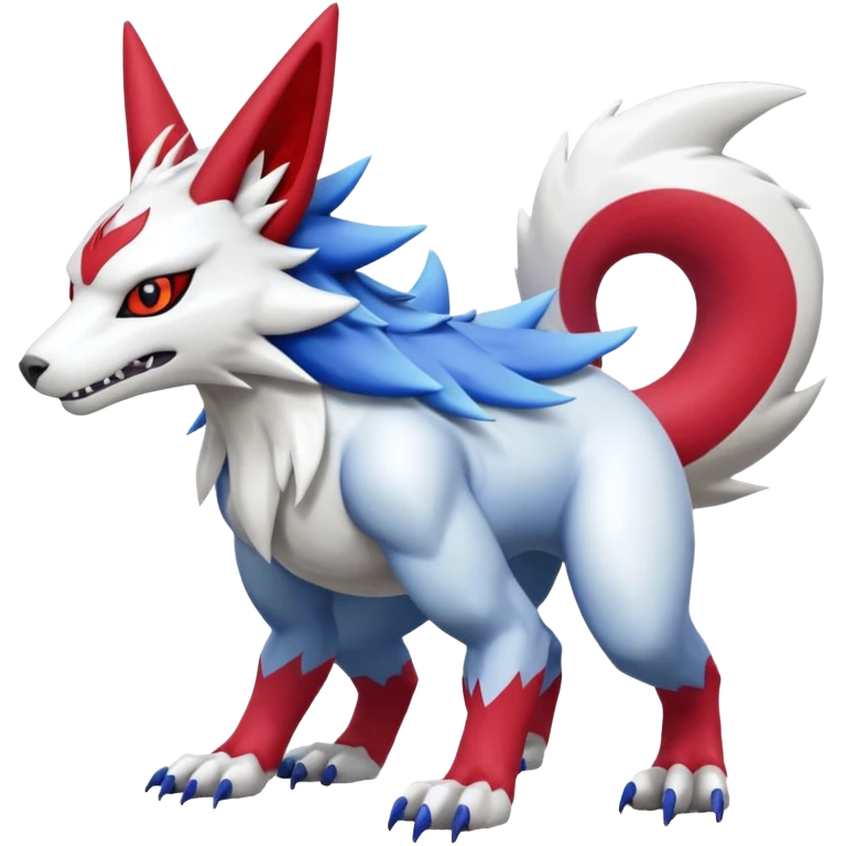 Garurumon-Zangoose-Renamon-fusion-hybrid-creature (full body) emoji