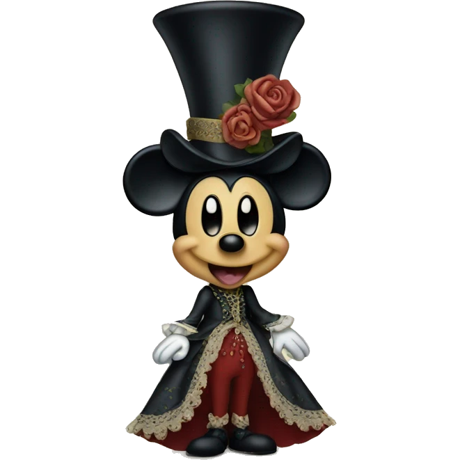 Mickey mouse in a victorian gown emoji