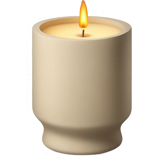 candle in beige concrete ridged vessel emoji