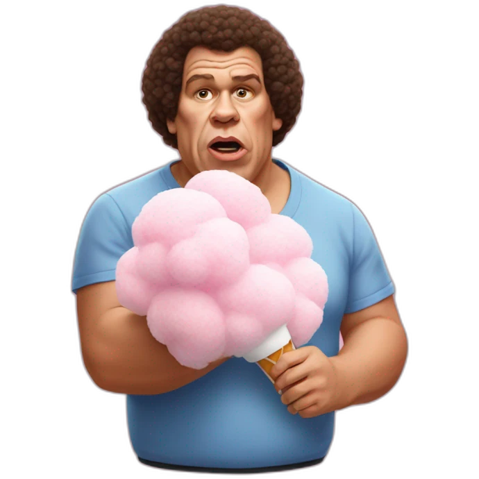 Andre the giant eating cotton candy emoji