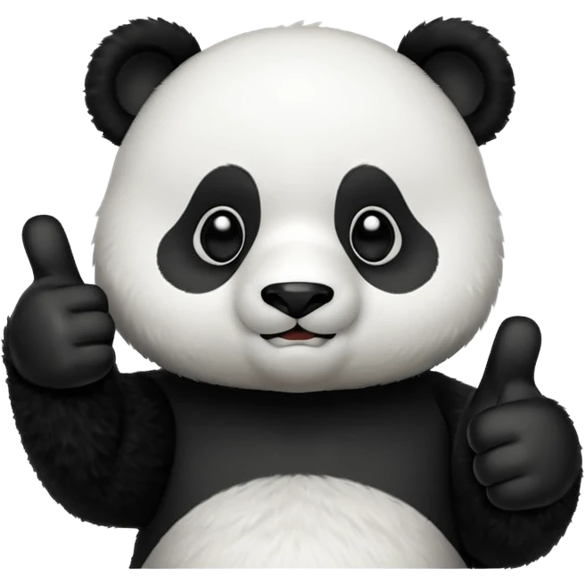 A cute panda emoji giving a thumbs up with '666' text emoji
