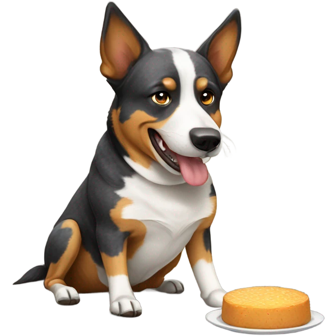 Fat Australian cattle dog begging for food emoji