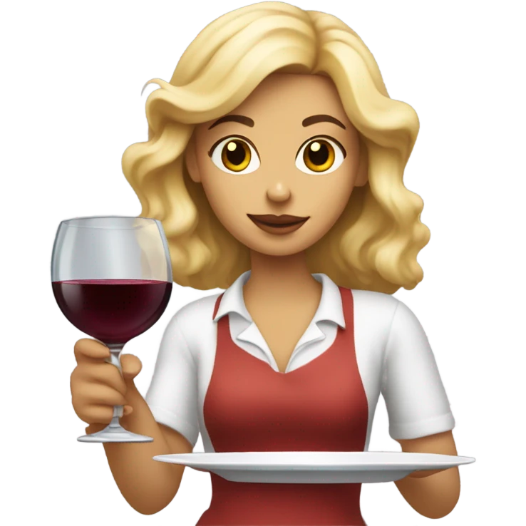 blonde girl with chicken and wine emoji