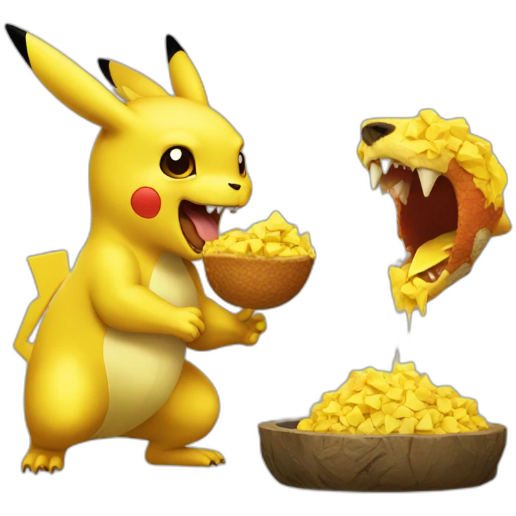 Dracofeu eating pikachu emoji