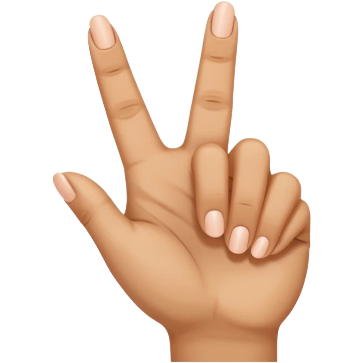 Hand with thumb and index finger and middle finger up and ring finger and pinky down emoji