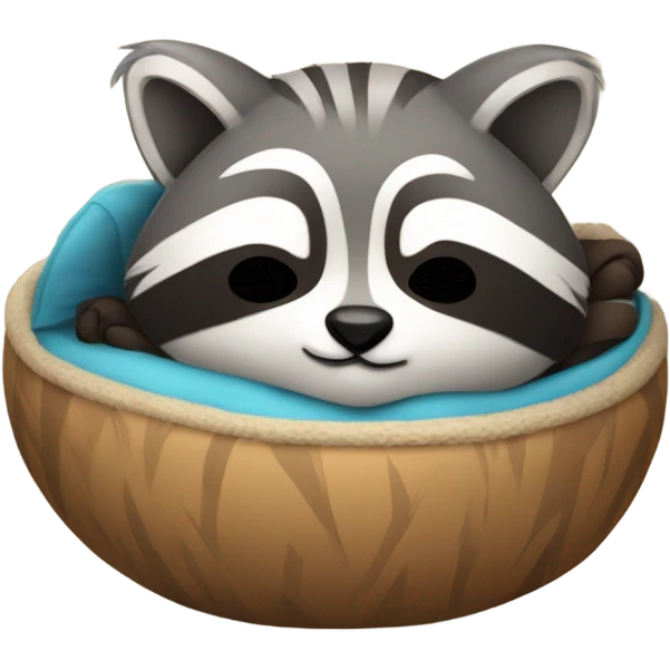 Raccoon sleeping emoji