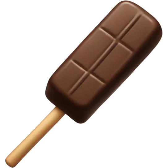rectangular chocolate ice cream bar on a stick emoji
