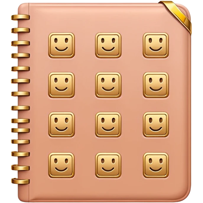 modern elegant planner with checkmarks emoji, 3D style, soft terracota beige or pink and gold, clean design emoji