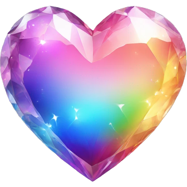 rainbow crystal glass heart emoji
