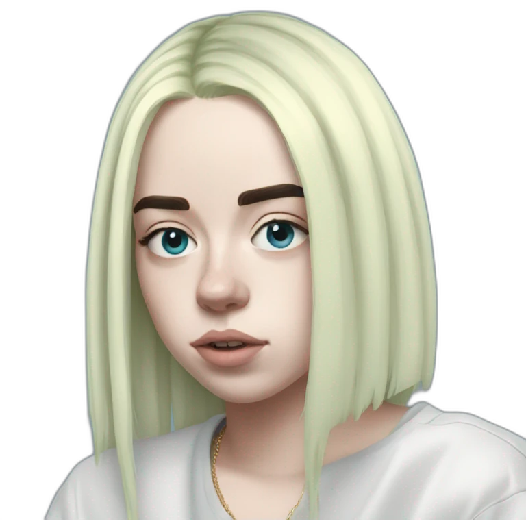 Billie eilish cheveux bleu emoji