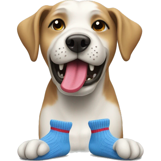 Dog eating socks emoji