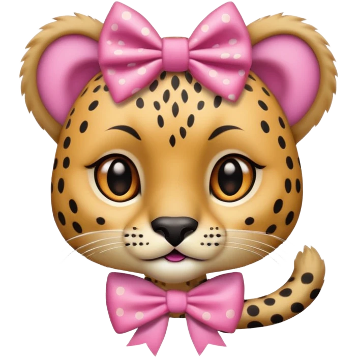 Cheetah with pink  bow emoji