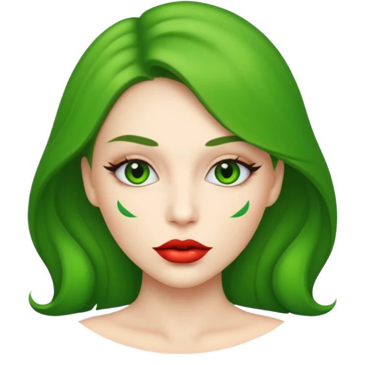 woman with greenlips emoji