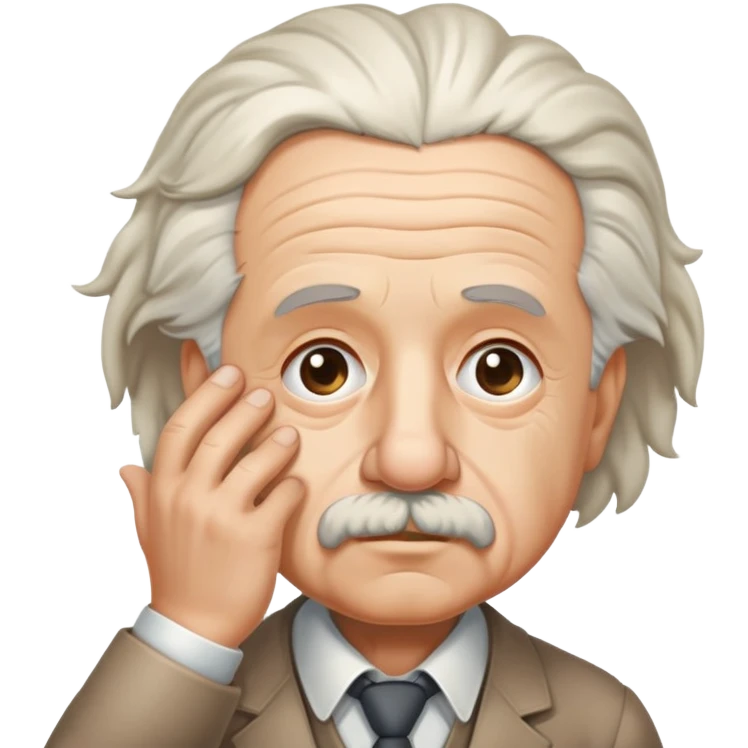 Albert Eistein slapping his forehead in dismay emoji