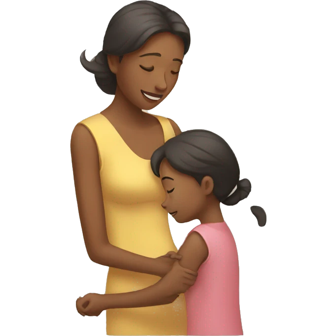 mother helping her daughter emoji