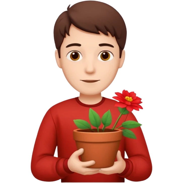 man holding a flower pot emoji