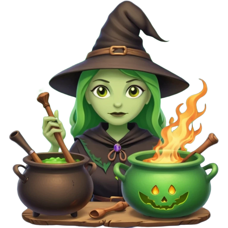 green witch cooking potion emoji