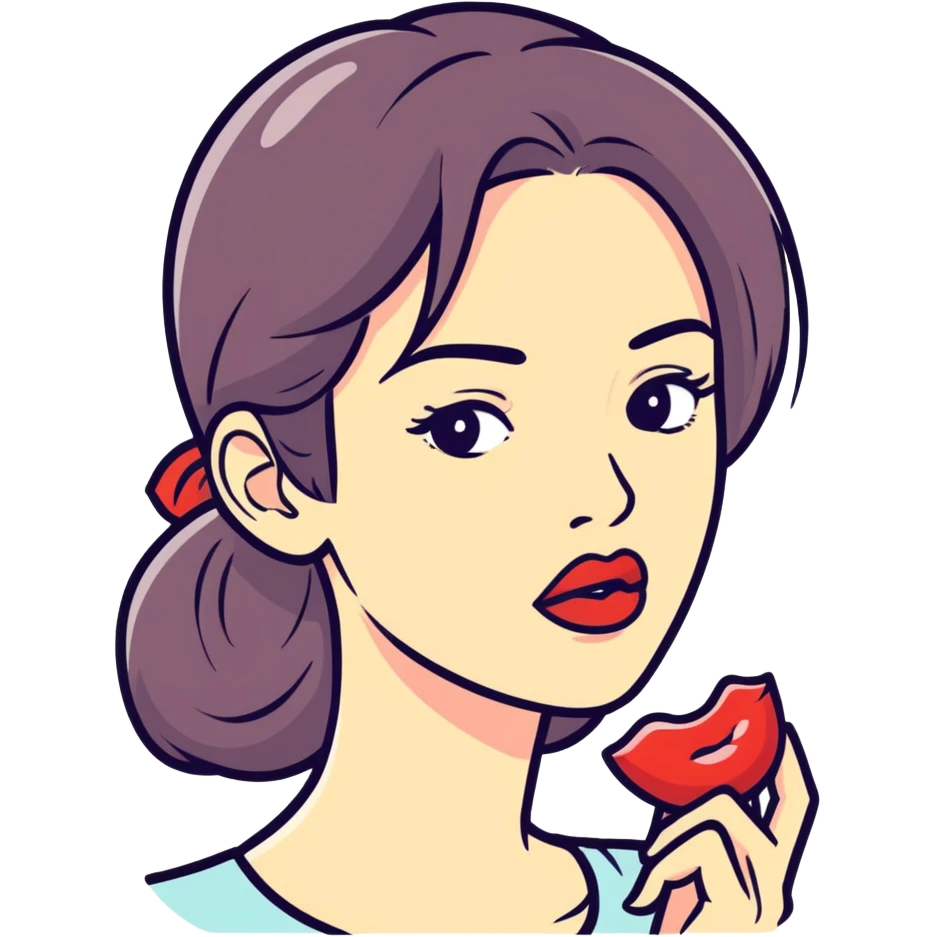 Woman biting lip emoji