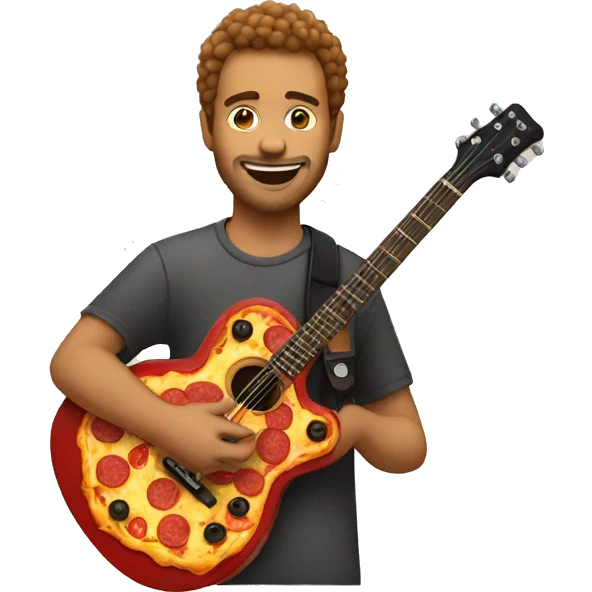 Guitarist who likes pizza emoji