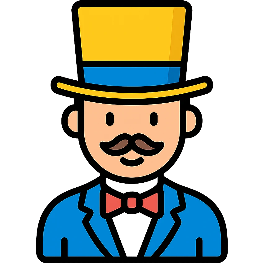 man wearing a top hat, colored icon emoji