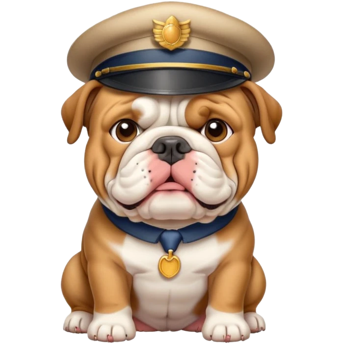 english bulldog with a postman emoji