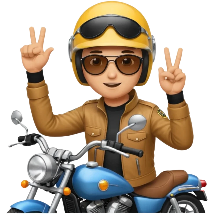Jul qui fe le signe jul sur une moto emoji