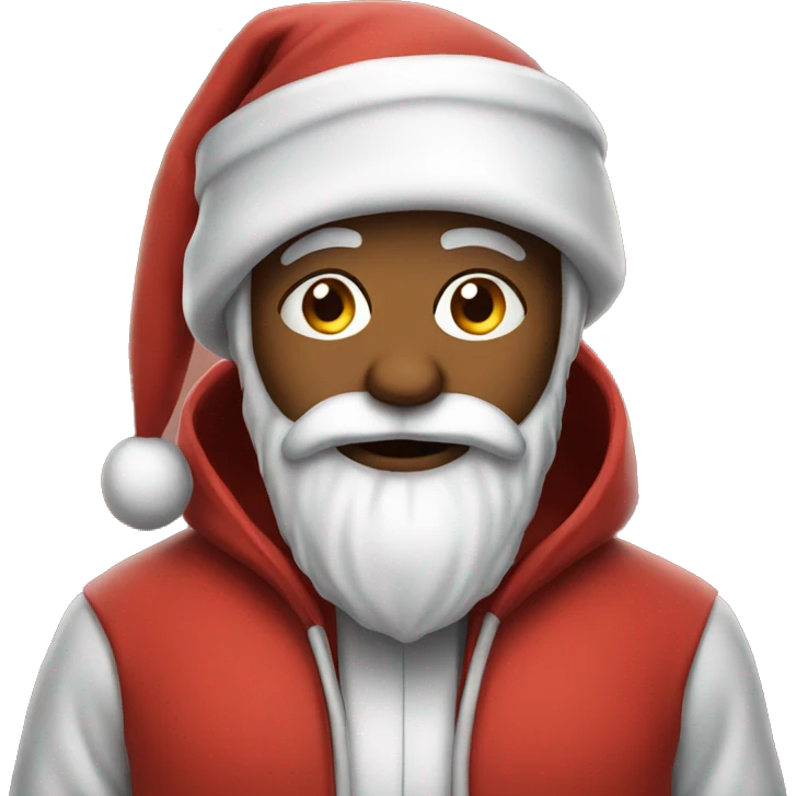 Santa wearing hoodie emoji