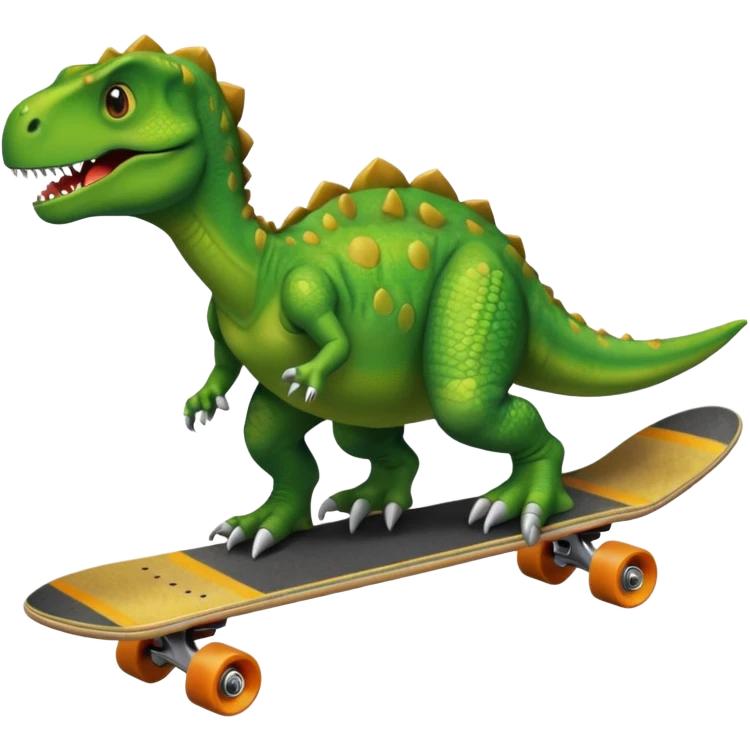 Dinosaur on a skateboard emoji