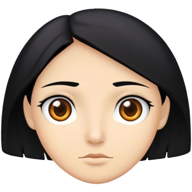 Trigueña con cabello negro de ojos cafes emoji