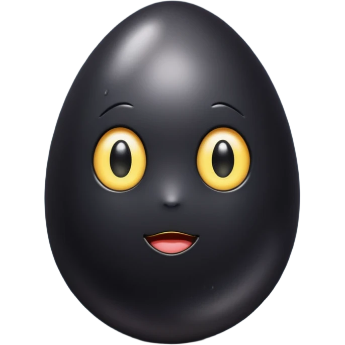 glistening wet black egg emoji